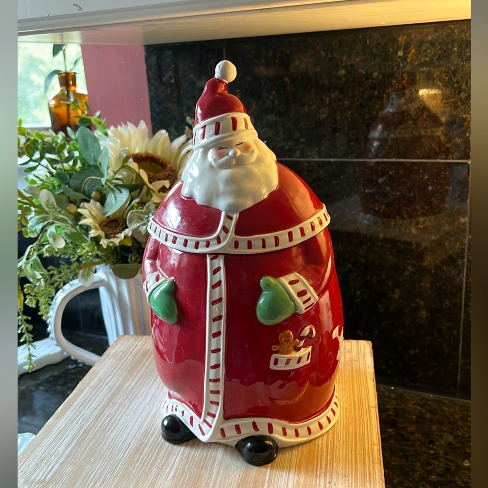 Magenta “M” Stamp Santa Christmas Cookie Jar